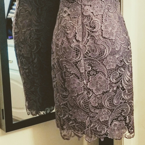 NWT Grey Lace Adrianna Papell short dress sz 4 - Picture 5 of 5